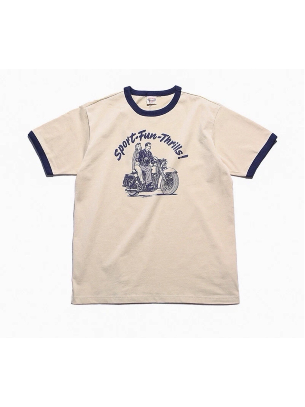 Non Stock Men's Vintage Motorcycle Print Short Sleeve T-Shirt Crew Neck Shirt L